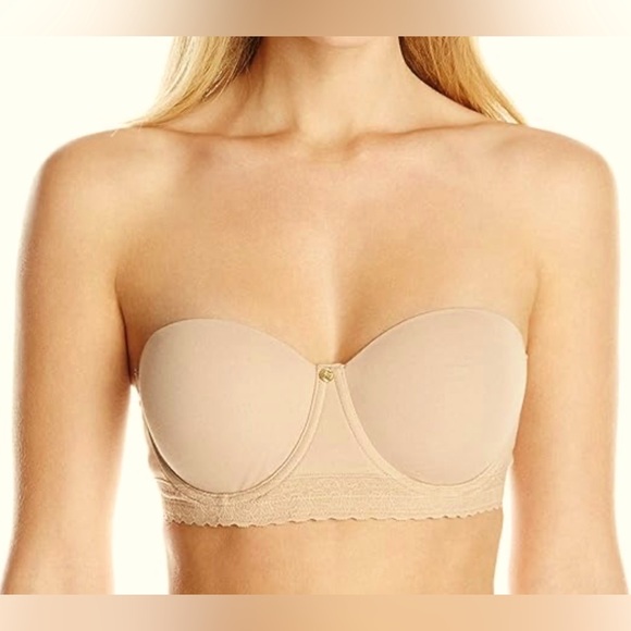 Natori Other - Natori Truly Smooth strapless contour bra underwire rubber grip tan beige 36DD/E